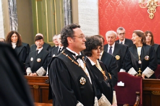 El fiscal general del Estado, Álvaro García Ortiz, con su madrina